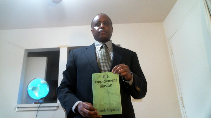 Frank Ngarua with his book The Employment Illusion 2